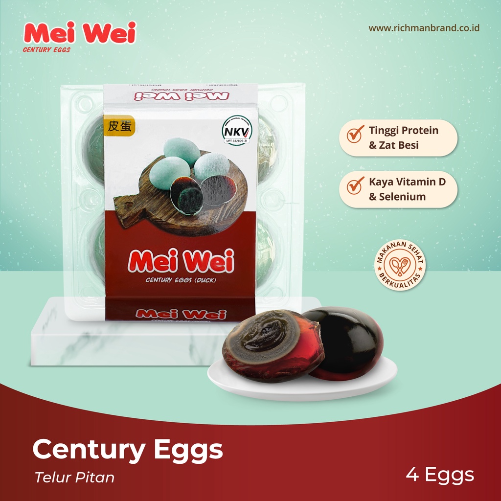 Mei Wei Century Eggs (Telur Pitan) 4 pcs