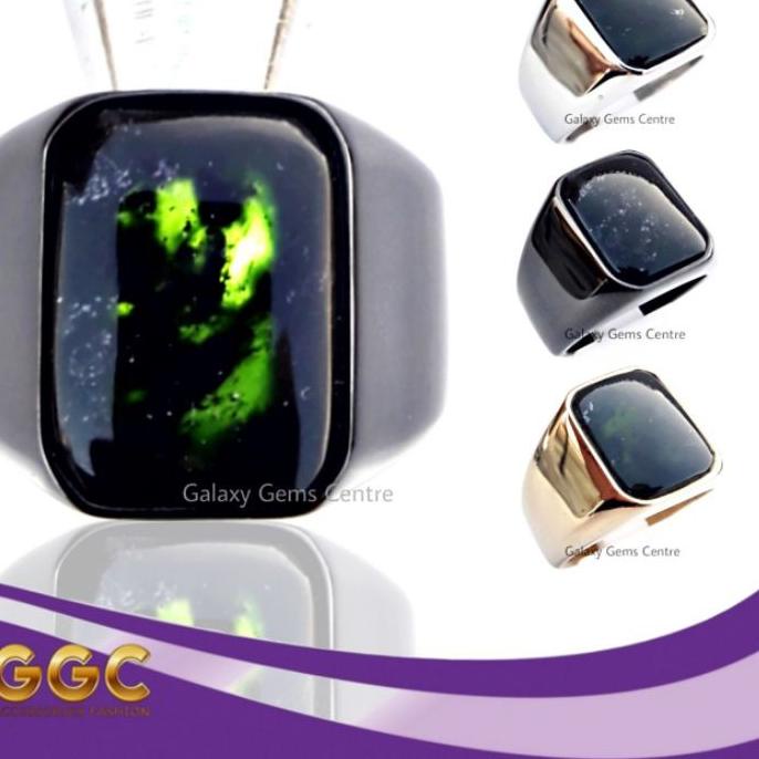 ○ Cincin Pria Natural Batu Black Jade Original Aceh ➶