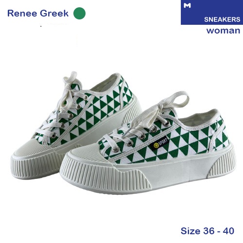 Sneakers RENEE BLACK, GREEN, BROWN Sepatu Wanita tinggi Terbaru Harga Murah Import Diskon Hitam Cokelat Hijau Putih