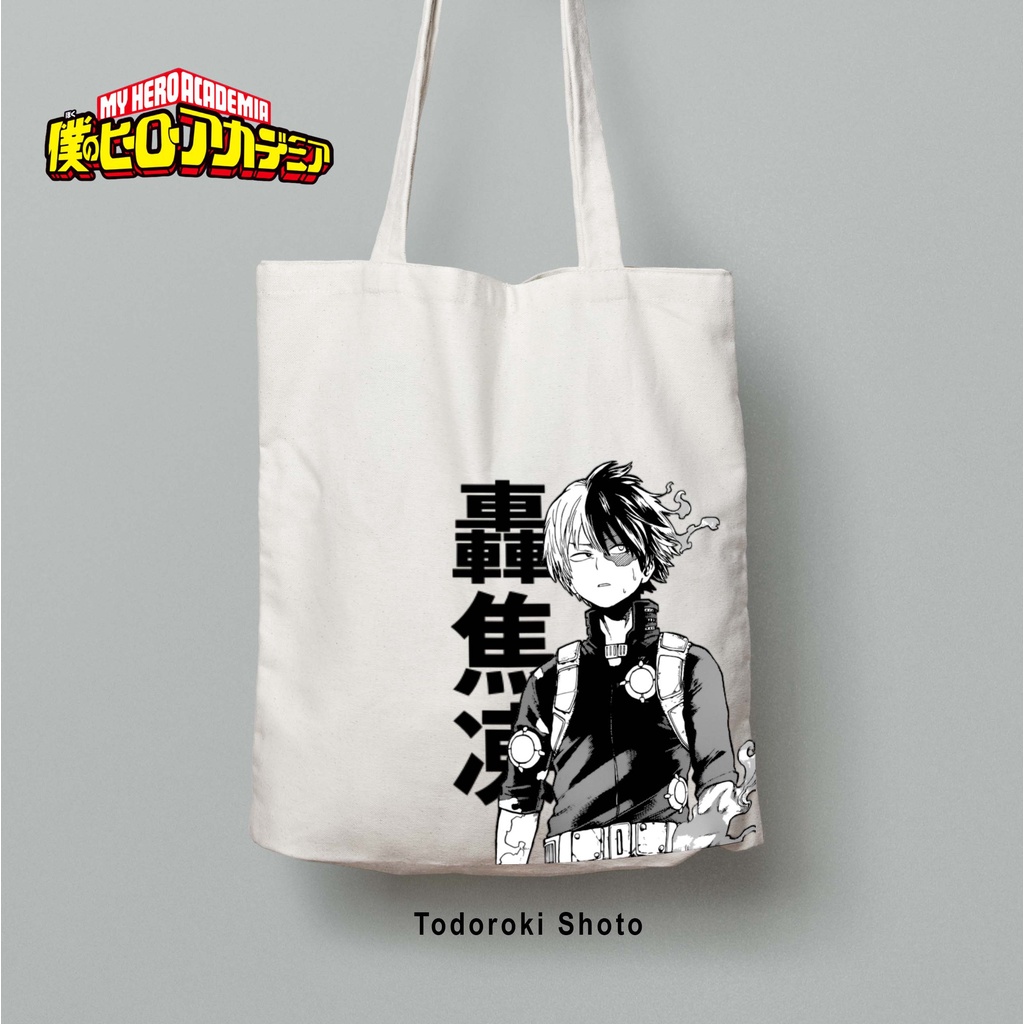 Totebag Anime My Hero Academia Boku No Hero Deku Bakugo Todoroki bag premium Totebag zipper totebag velcro