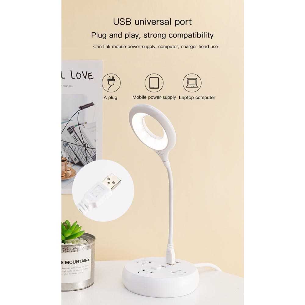 Lampu Baca Belajar LED USB Plug FM106