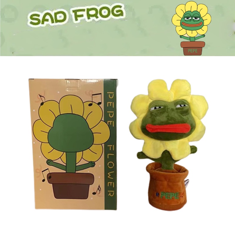 Pepe The Frog Sunflower Music Box Mainan Mewah Hadiah Hebat Untuk Anak-Anak