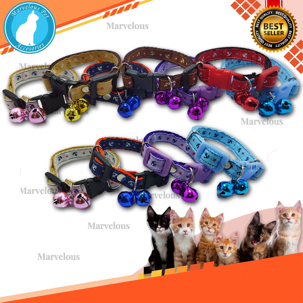 Kalung Kucing Lonceng Besar Ukuran 12 mm Motif Jangkar ( lonceng isi 2 pcs )