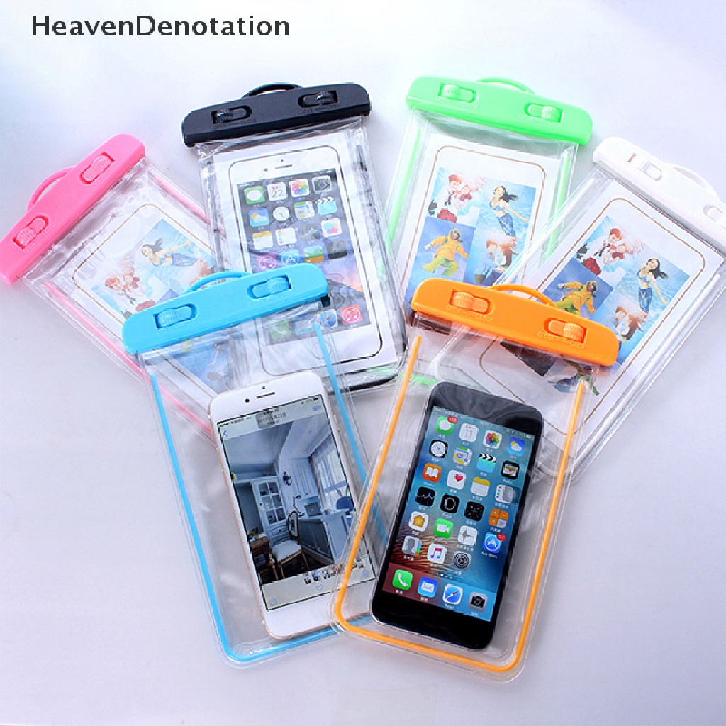 [HeavenDenotation] Tas Renang Waterproof Phone Case Water proof Bag Kantong Ponsel PVC Cover Untuk iPhone 12 Pro Xs Max XR X8 7 Galaxy S10 HDV