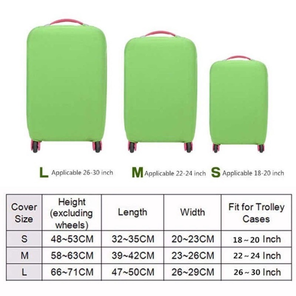 Sarung Koper Polos / Motif 22 inch 24 inch Tebal Luggage Cover Pelindung Koper Ukuran Medium