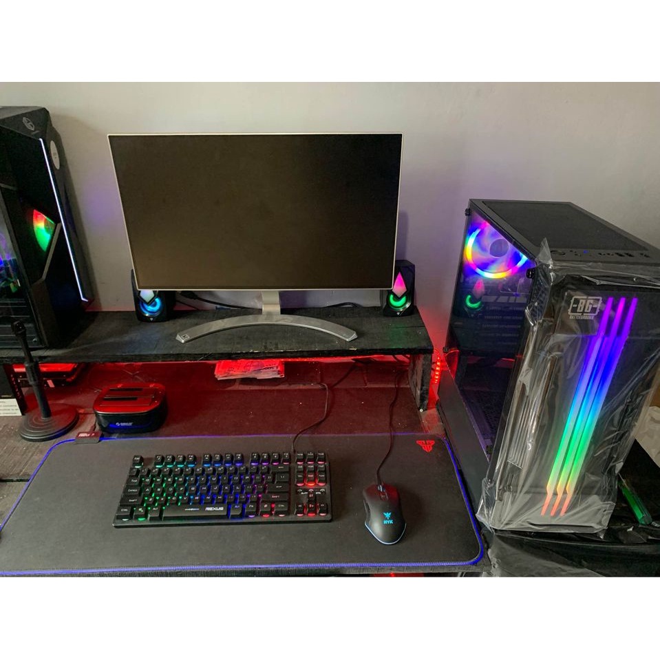 PC Rakitan Gaming i7 Ram 16 gb Ssd 120 gb LED 24 in  full set bonus keyboard mouse gaming