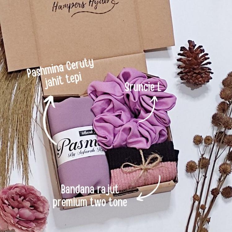 

I39 PAKET HAMPERS PASHMINA KADO PASHMINA GIFT BOX PASHMINA MURAH TREND KEKINIAN ㊜