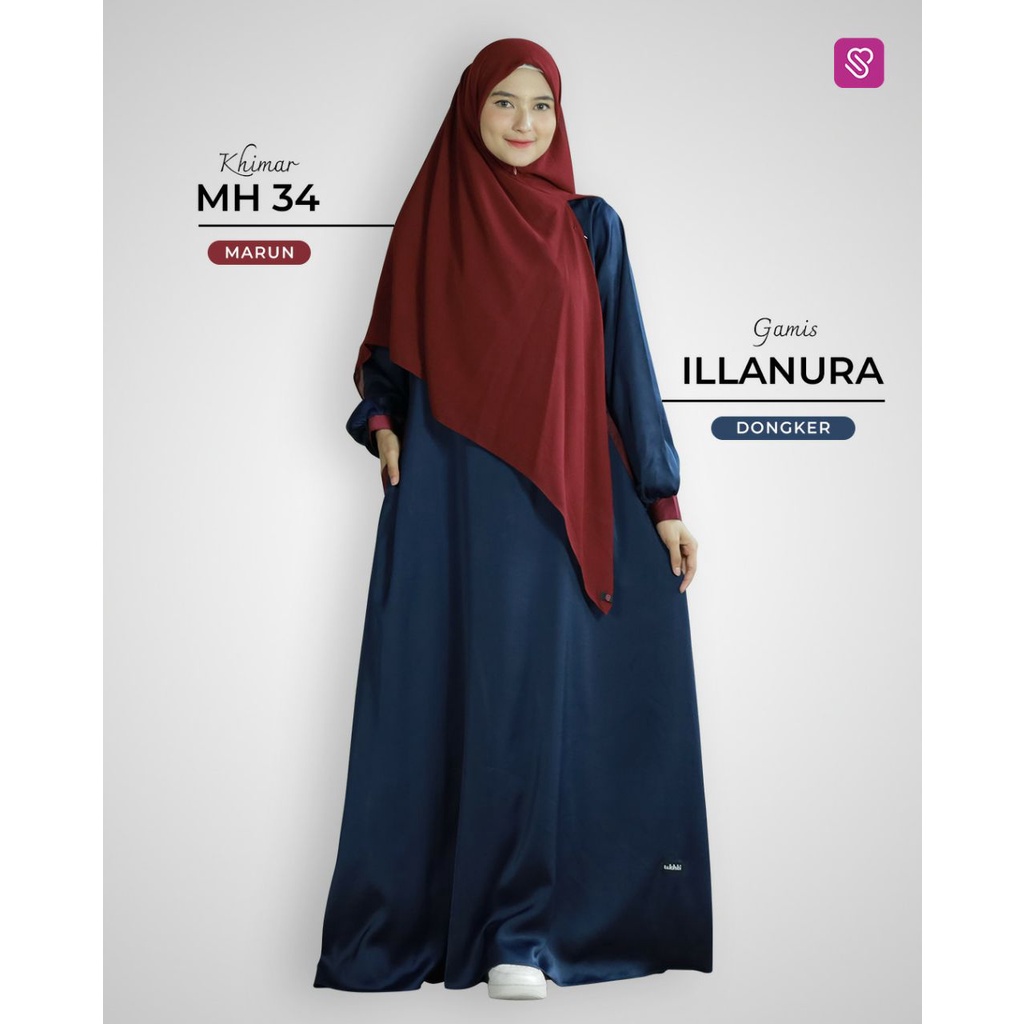Ukhti Munira Kode Ilanura Gamis Dewasa Remaja Baju Syar'i Modern Kekinian Bahan Satin Luxe Lembut Ad