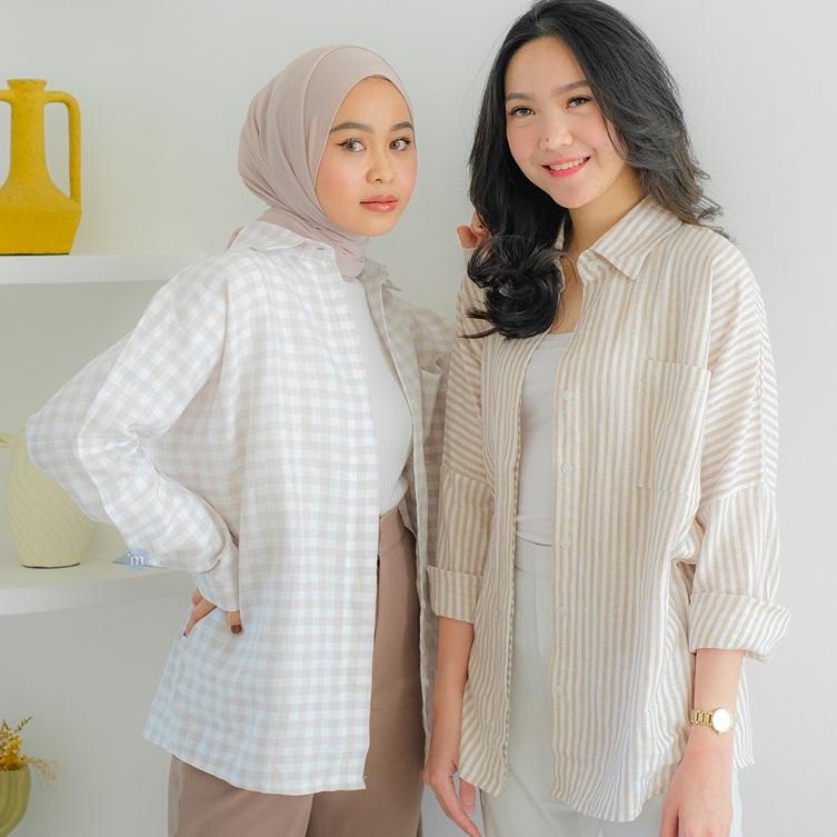VIRAL DAMI Linen Shirt | Kemeja Linen Corak MARU