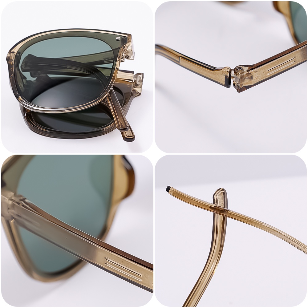 Kacamata Lipat Persegi Bergaya Unisex Pelindung Matahari Kacamata Anti Silau Anti Ultraviolet Sunglasses Portable Fold Eyewear Vintage Klasik Kacamata Matahari Wanita Pria Bersepeda Eyeglasses