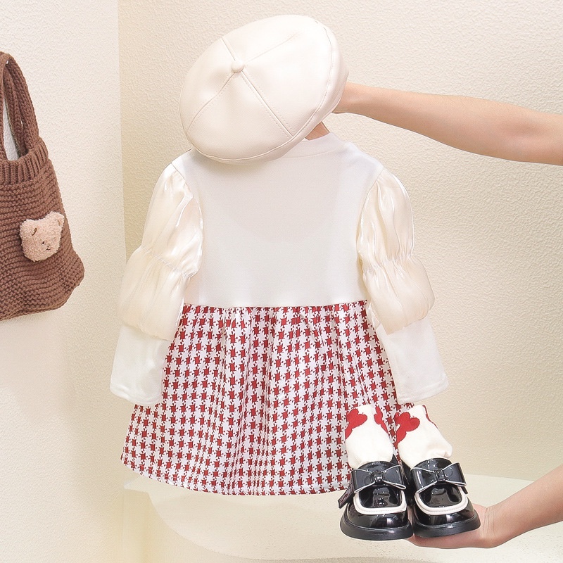 【Baru Datang!!】0-4Tahun QZ-121  Dress Pesta / Harian anak perempuan/Gaun putri lengan panjang  Fashion Anak