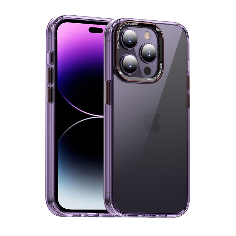 NEW !! Dark purple AIR CRYSTAL high-quality for Iphone case 13 13 Pro 13 Pro Max iPhone 14 14 Pro 14 Pro Max Aluminum alloy lens protection