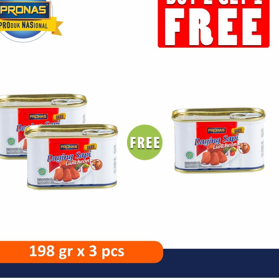 

☪ PRONAS Luncheon Sapi 198 gr Buy 2 Get 1 ℮