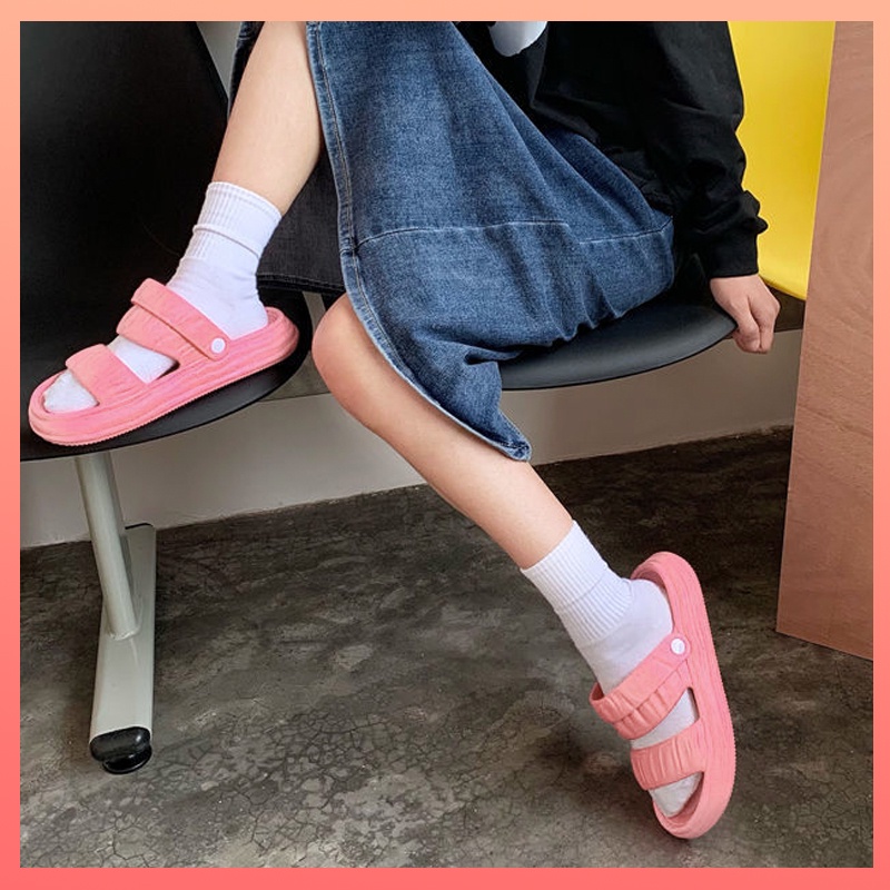 Sandal jelly wanita import terbaru EVA 2024 Sandal slop karet wanita kekinian Sandal cewek dewasa murah tahan aus dan tidak licin