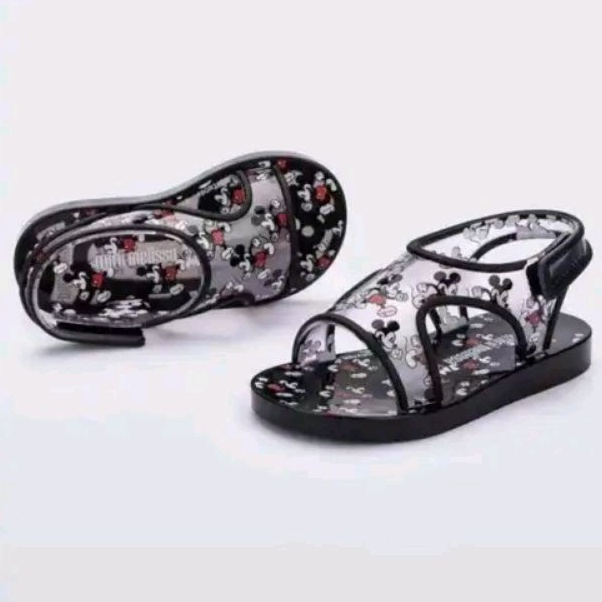 Mini Melissa Mickey Black BB Sandal Sepatu Sendal Shoes Anak Unisex