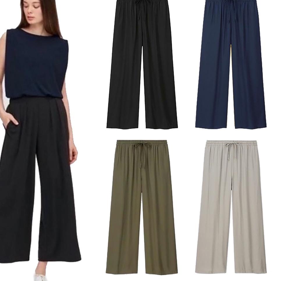 Stok Terbaru Kulot Jumbo Panjang Uniqlo Orinal Celana Oversize Wanita