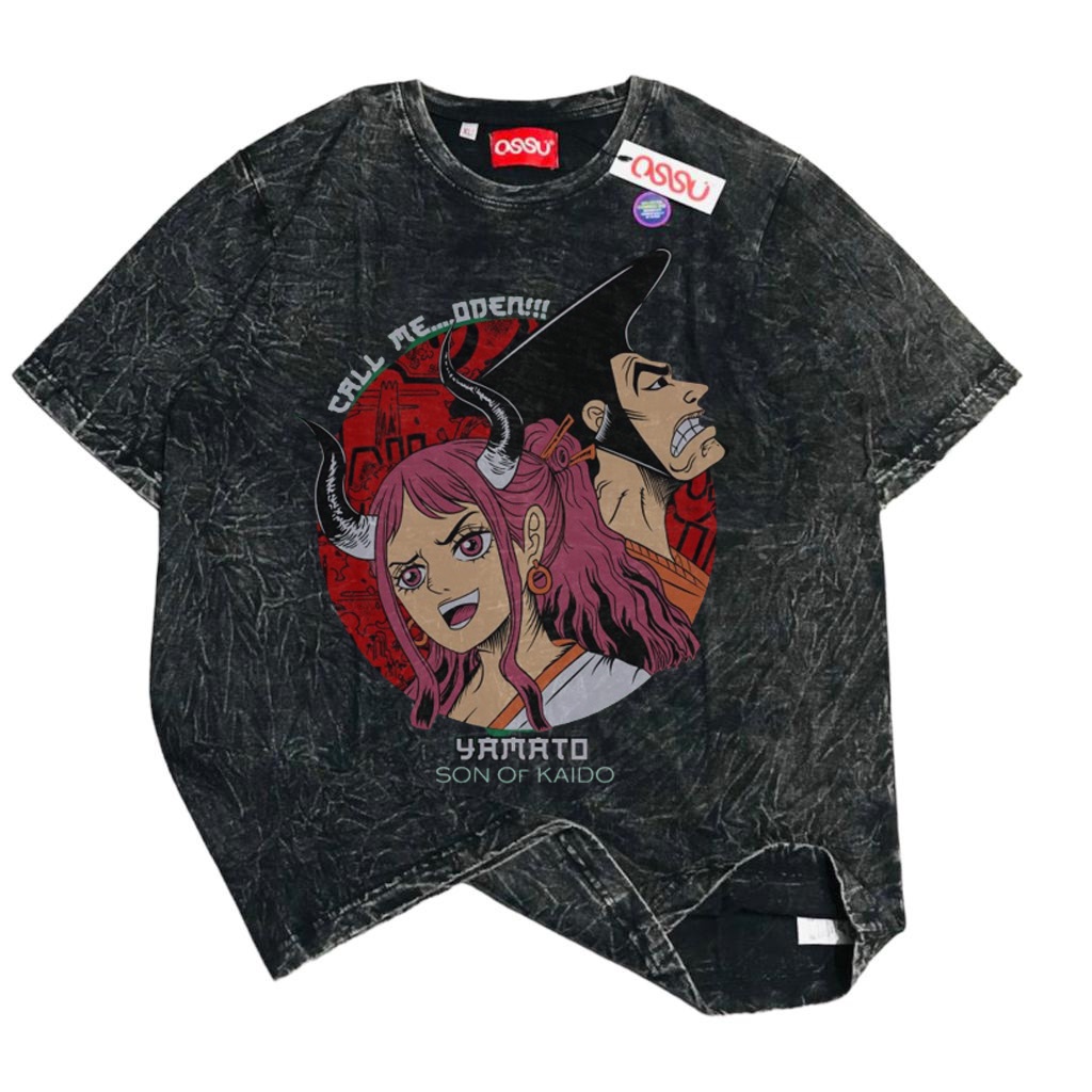 HAPI BASIC "YAMATO SON OF KAIDO ONE PIECE" T-Shirt | Regular T-shirt | Stone Wash | Kaos ANIME Movie