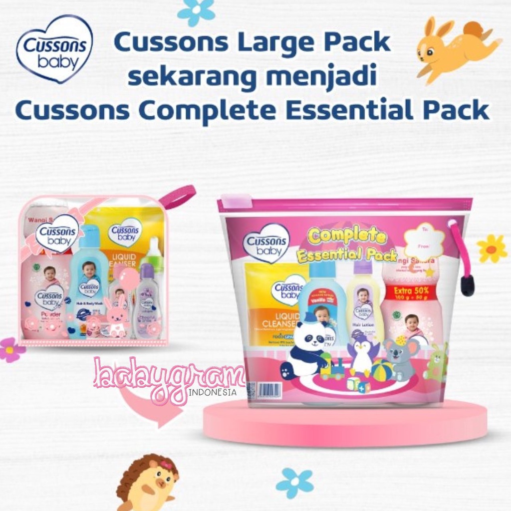 Cussons Baby COMPLETE ESSENSIAL PACK Gift Bag Set Hadiah isi 5