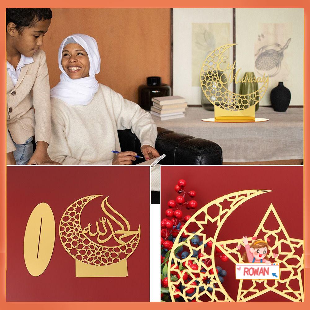 R-flower Eid Mubarak Decor Kado Meriah Aksesoris Akrilik Islam Hiasan Muslim