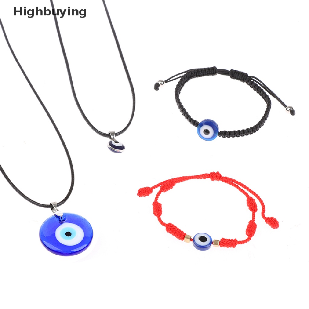 Hbid Kaca Biru 3 cm Evil Eye Liontin Kalung Gelang Beruntung Kalung Choker Perhiasan Glory