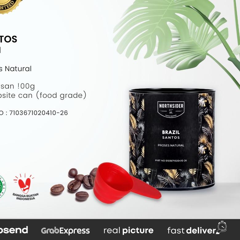 

☛ BIJI KOPI ARABIKA BRAZIL SANTOS NATURAL - 100GR NORTHSIDER COFFEE ➣