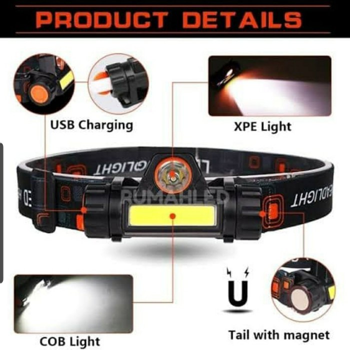 SENTER KEPALA MITSUYAMA MS-1922 LED COB RECHARGEABLE HEADLAMP SOROT