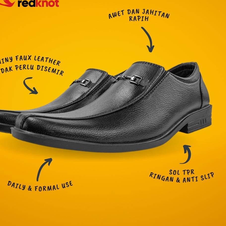 ◊ Redknot Jackson Hitam Sepatu Kerja Murah Pantofel Berkualitas ✷