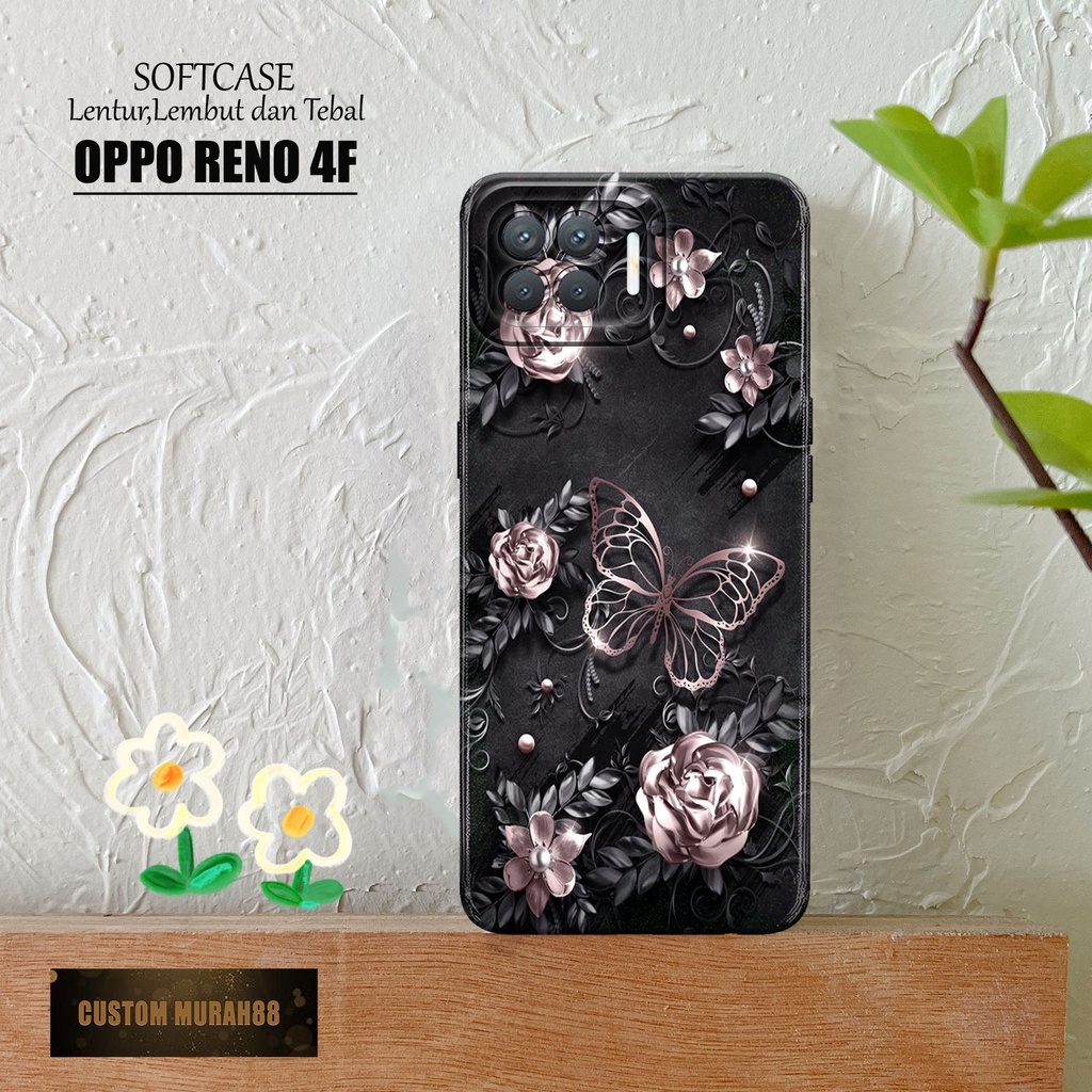 Case Hp Oppo Reno 4F Terbaracu - Fashion Case BUNGA - Casing Oppo Reno 4F Terbaru - Softcase Hp Oppo