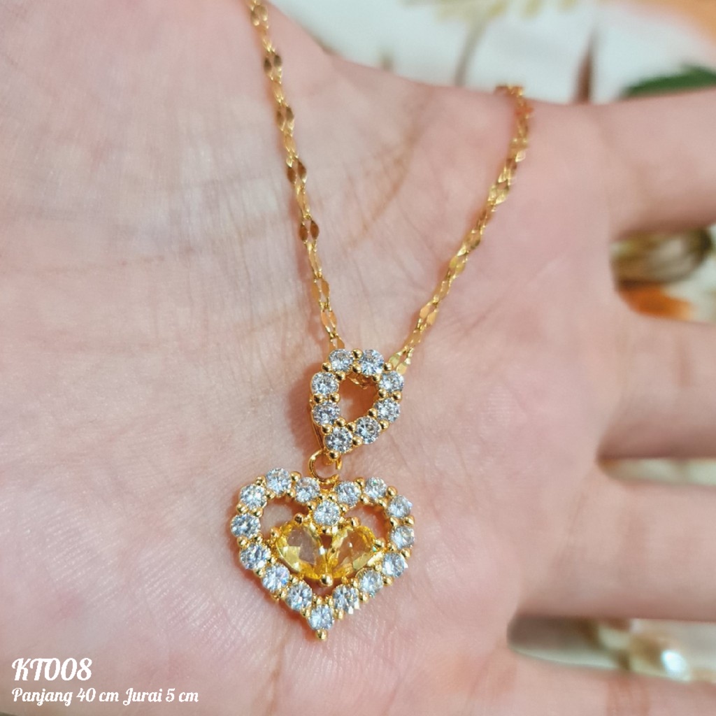 PGX Kalung Titanium Wanita Anti Karat Aksesoris Fashion Perhiasan Premium - KT008