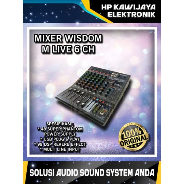 MIXER AUDIO WISDOM M-LIVE 6 CHANNEL MIXER WISDOM M LIVE 6CH