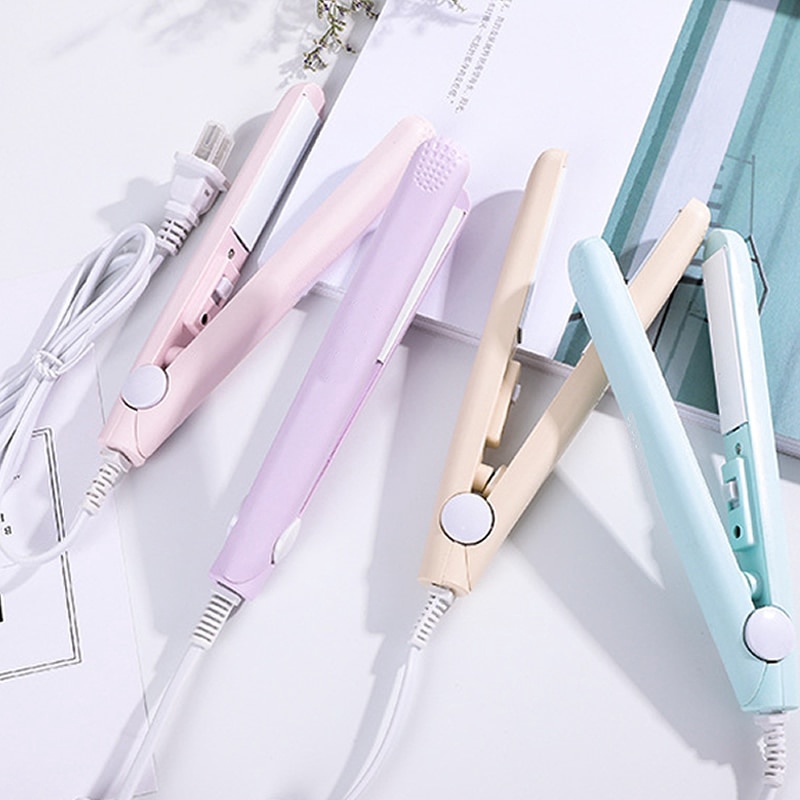 Catokan Pengeriting Rambut Alat Styling Rambut Poni Curler Portable Elektrik Keramik Mini Berbulu Perempuan Flat Besi Perm Splint Curling Gaya Korea