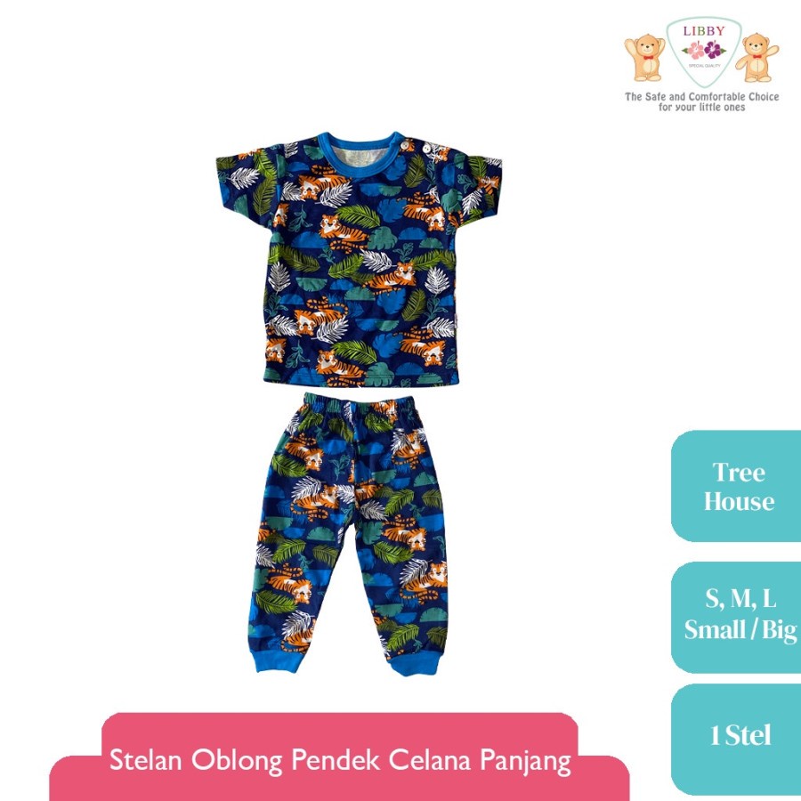 LIBBY Tree House  Stelan Oblong Pendek - Celana Panjang