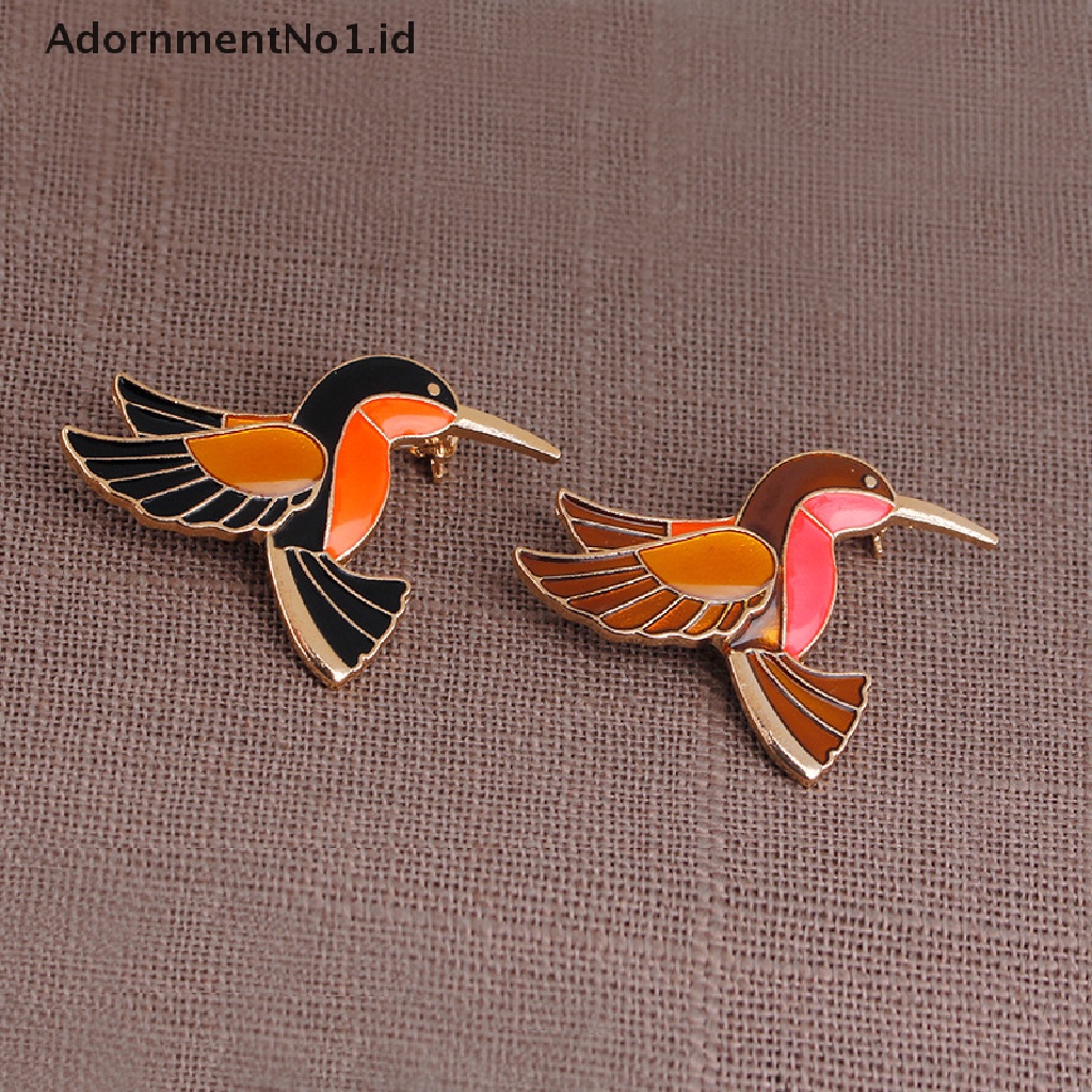 [AdornmentNo1] Bros Perhiasan Vintage Untuk Wanita Enamel Warna-Warni Pin Logam Burung Lucu Bros [ID]