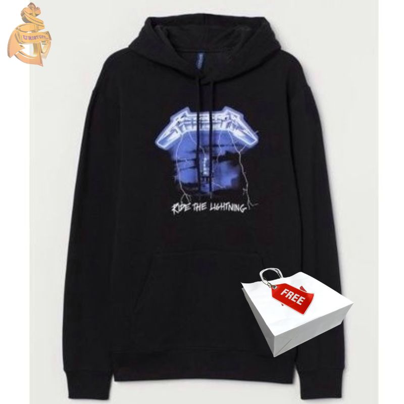 Hoodie Metallica Black Hitam Pria Wanita Cewek Cowok Free Paper Bag