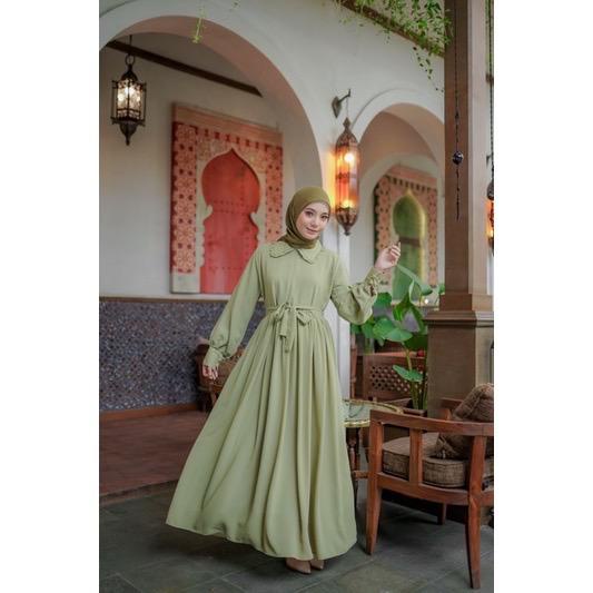 Gamis Polos Wanita Korean Style Jumbo Ld 120 130 140 ANNORA DRESS S M L XL XXL 3XL 5L Gamis Ceruty Babydoll Terbaru