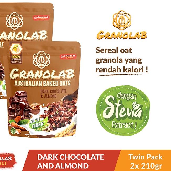

✯ Paket Granolab Dark Chocolate Almond Granola 2 x 210 gr ✫