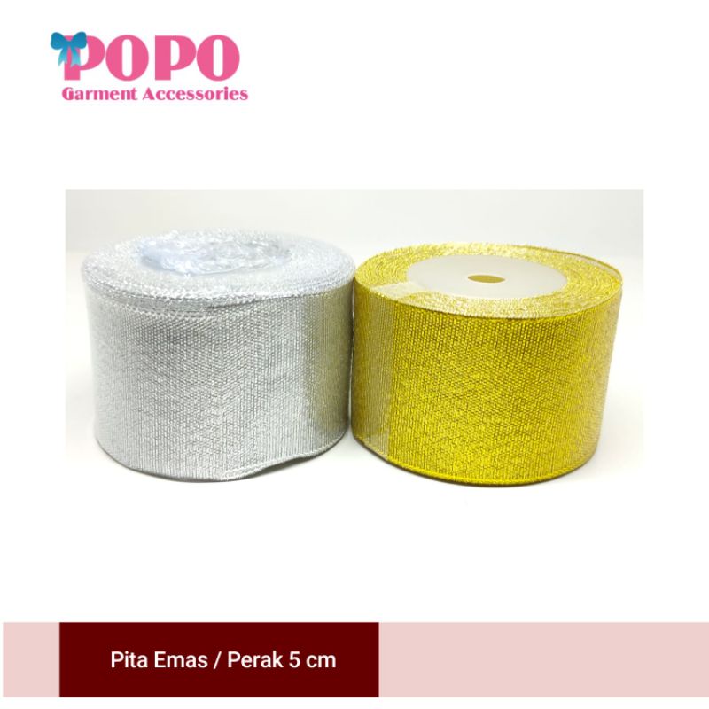 Pita emas 2 inchi ( 5 cm ) per Roll