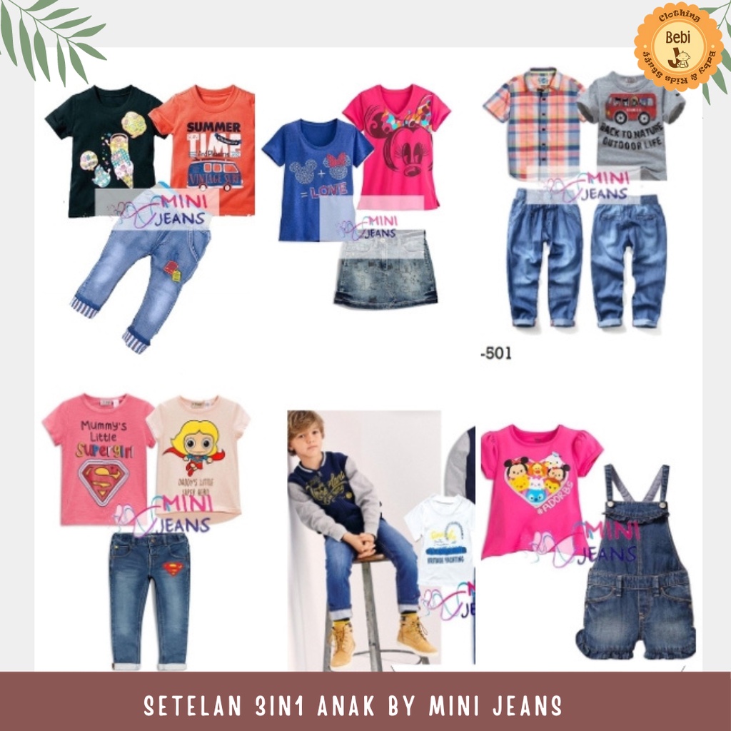 SETELAN 3IN1 ANAK JEANS IMPORT SIZE 1-5TH