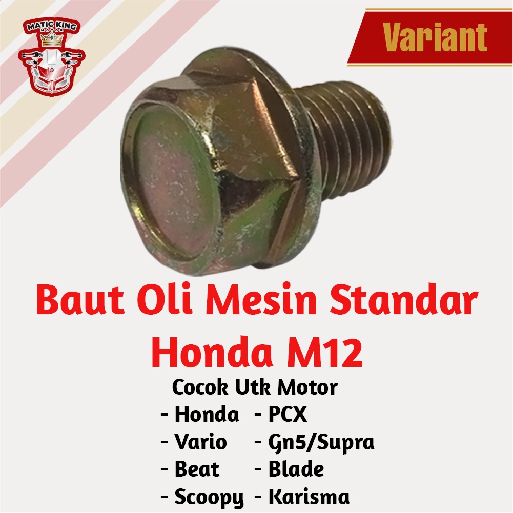 Baut tap oli mesin bawah Honda Beat Vario Scoopy PCX Gn5 Supra Karisma M12 Standar M14 Oversize