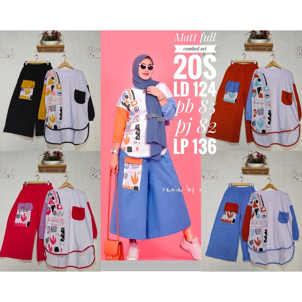 JUMBO TERBARUUU SETELAN KULOT RANIA MODEL NUMIA LD 120 // SETELAN JUMBO// ATASAN WANITA JUMBO