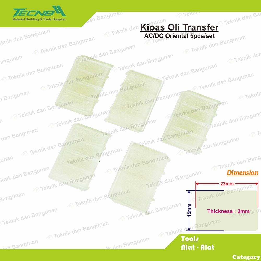 Kipas Impeler Pompa Oli AC/DC Oriental 5pcs/set