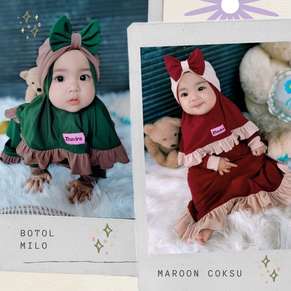 TERLARIS Baju Gamis Anak 1 2 3 4 5 6 Tahun Bayi 0 6 bulan New Born Perempuan Muslim Syari'i Anak Rem
