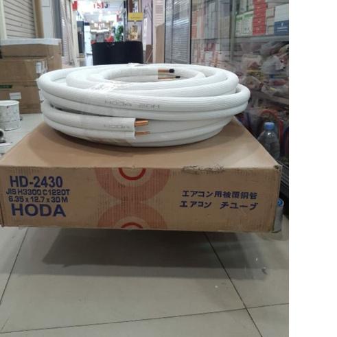 ➬ HODA pipa AC 1,5/2PK 1/4×1/2 meteran selang AC rumahan split tebal original hoda ❂