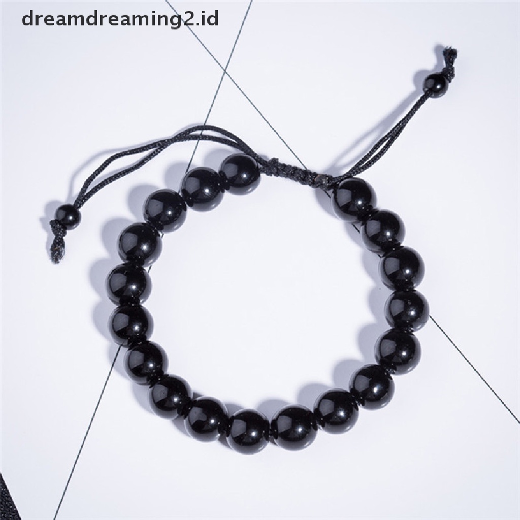 (dream) Fashion Round Obsidian Stone Healthcare Bracelet Gelang Penurun Berat Badan Perawatan Kesehatan.