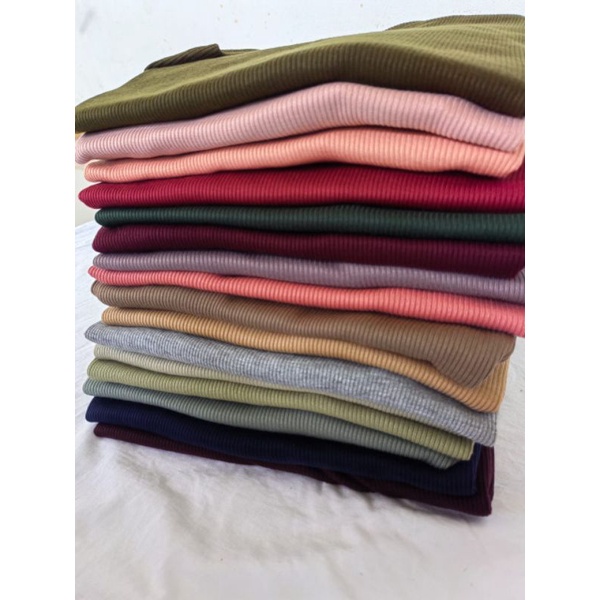 PART 1 KAOS RIB PREMIUM / LENGAN PANJANG /  KAOS TEBAL / KAOS MURAH/Kaos kekinian/Kaos rib 2×1/Kaos 