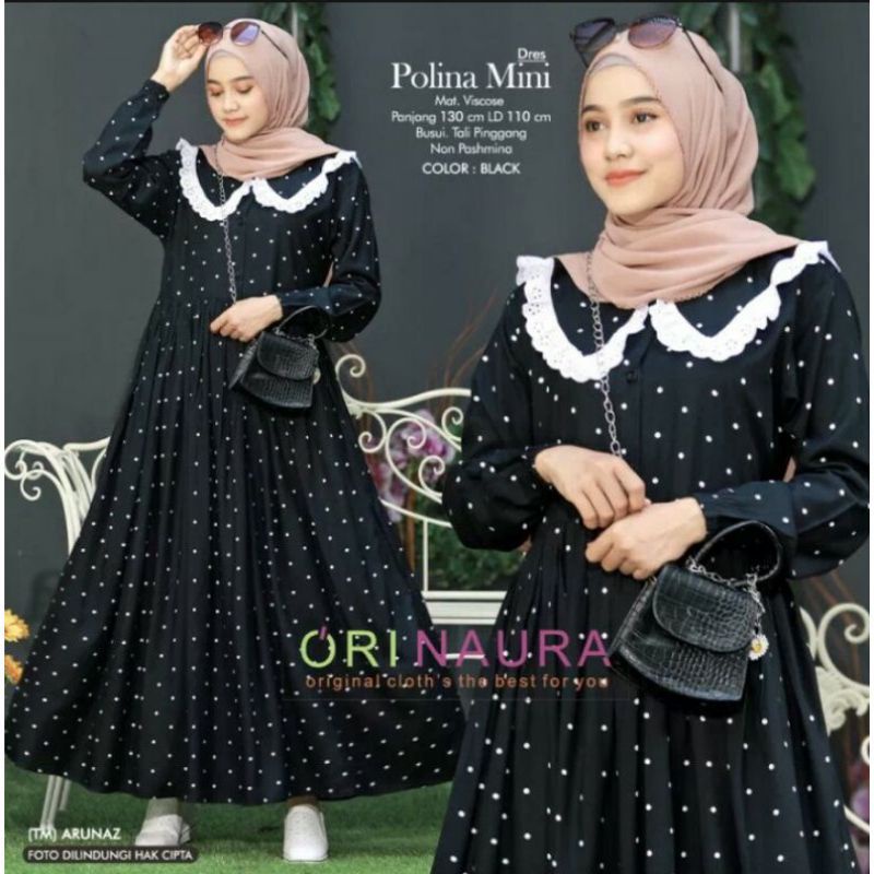 Midi Dress Polkadot Jumbo Katun Premium // Midi Dress Muslim // Midi Dress Motif Polka