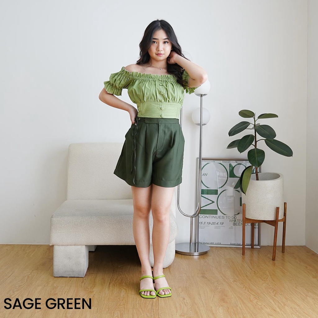 Blouse Atasan Wanita Top Katun Lengan Balon Luxe