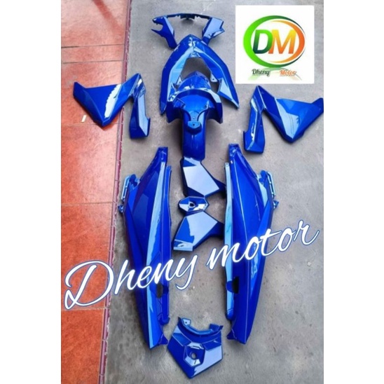 Cover Body Alus Body Halus Vario 125 150 Led Warna Biru Tahun 2016 2017