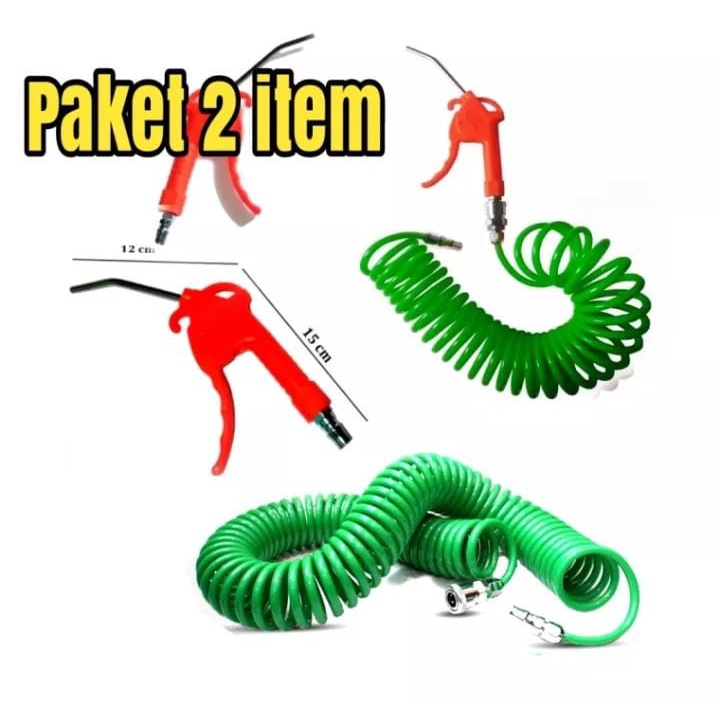 PAKET HEMAT * Paket Semprotan angin Kompresor Semprotan debu Selang Recoil Hose 9 M YUKIDO + Air Blow gun Kualitas Terbaik dan Terjamin