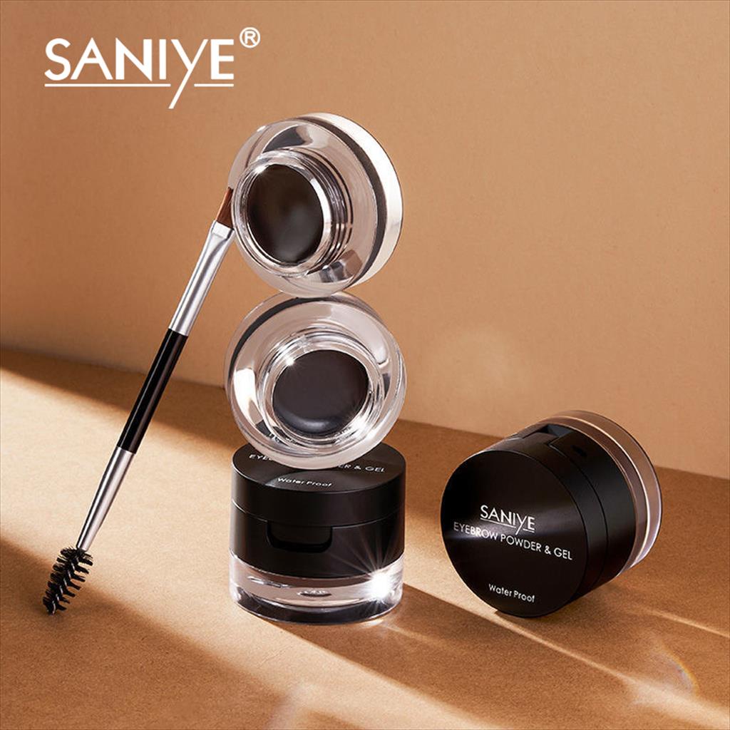 SANIYE 2IN1 EYEBROW POWDER &amp; GEL WATERPROOF LONG LASTING WITH BRUSH FREE CETAKAN ALIS